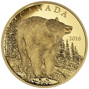 350 Dollars - Elizabeth II Bold Black Bear, Canada, 2016 reverse image