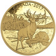 350 Dollars - Elizabeth II Majestic Elk, Canada, 2017 reverse image