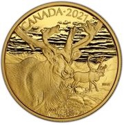 350 Dollars - Elizabeth II The Caribou, Canada, 2021 reverse image