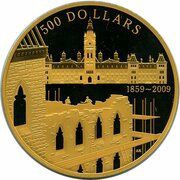 500 Dollars - Elizabeth II Parliament buildings, Canada, 2009 reverse image