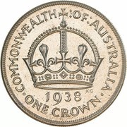 1 Crown - George VI Coronation, Australia, 1937-1938 reverse image