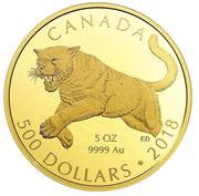 500 Dollars - Elizabeth II Cougar, Canada, 2018 reverse image