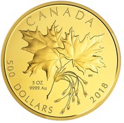 500 Dollars - Elizabeth II Maple Leaves, Canada, 2018 reverse image
