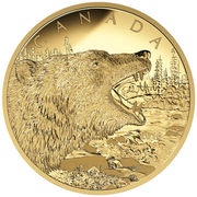 1250 Dollars - Elizabeth II Roaring Grizzly Bear, Canada, 2016 reverse image
