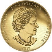 2500 Dollars - Elizabeth II Timber Wolf obverse image