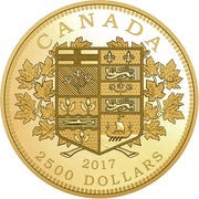 2500 Dollars - Elizabeth II First Canadian Gold Coin, Canada, 2017 reverse image