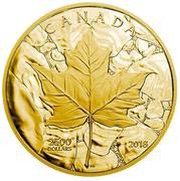 2500 Dollars - Elizabeth II Sugar Maple Majesty, Canada, 2018 reverse image