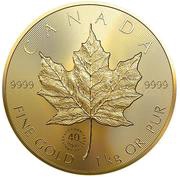2500 Dollars - Elizabeth II Gold Maple Leaf, Canada, 2019 reverse image