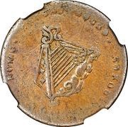½ Penny Bust and Harp - Imitation reverse image