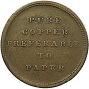 ½ Penny Pure copper preferable to paper reverse image