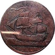 ½ Penny North American Token reverse image