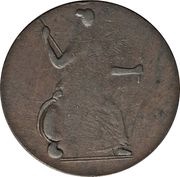 ½ Penny Regal Imitation - George III left reverse image