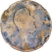½ Penny Regal Imitation - George III right, uniface obverse image