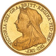 Pattern - ½ Sovereign Victoria obverse image