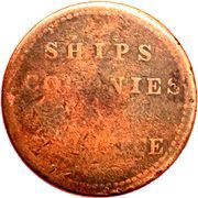 ½ Penny Imitation - Ships, Colonies and Commerce, Canada, 1835 reverse image