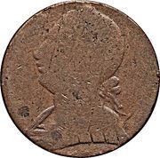 ½ Penny Imitation Sailing Ship - Laureate Bust obverse image