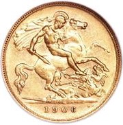 ½ Sovereign - Edward VII reverse image