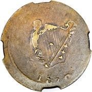 ½ Penny Imitation Bust and Harp reverse image