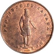 ½ Penny / 1 Sou Quebec Bank Token obverse image