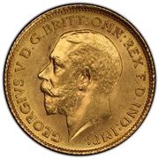 ½ Sovereign - George V obverse image