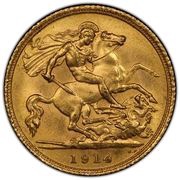 ½ Sovereign - George V reverse image