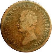 ½ Penny Token Field Marshal Wellington - Hibernia obverse image