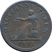 ½ Penny Thomas Halliday, Canada, 1812 reverse image