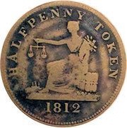 ½ Penny Imitation Tiffin Token reverse image