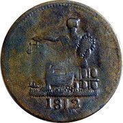 ½ Penny Imitation Tiffin Token reverse image