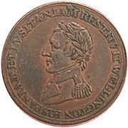 ½ Penny Wellington Peninsular token to Salamanca obverse image