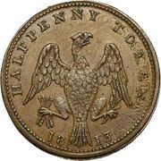 ½ Penny Britannia and Eagle, Canada, 1813 reverse image