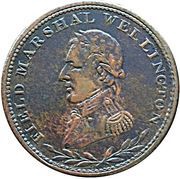 ½ Penny Token Field Marshal Wellington - Small legend letters obverse image
