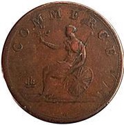 ½ Penny Token Marquis Wellington, Canada, 1813 reverse image
