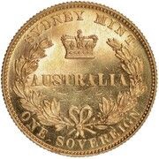 1 Sovereign - Victoria Pattern, Australia, 1855 reverse image