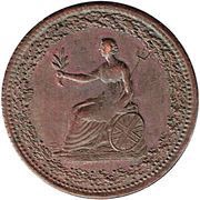 ½ Penny - imitation Britannia and Eagle obverse image