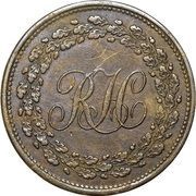 ½ Penny Richard Hurd, Canada, 1814 reverse image