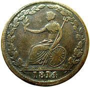 ½ Penny Token Wellington Token, Canada, 1814 reverse image