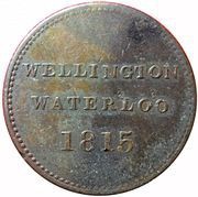 ½ Penny Wellington Waterloo - ship design, Canada, 1815 reverse image
