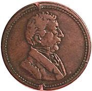 ½ Penny - Wellington Waterloo Large Bust design obverse image
