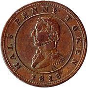 ½ Penny - Montreal bust and ship token obverse image