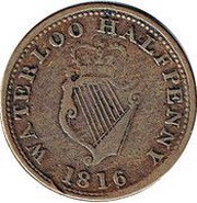 ½ Penny The Illustrious Wellington - Waterloo, Canada, 1816 reverse image