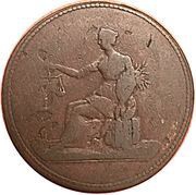 ½ Penny Seated justice, Canada, 1820 reverse image