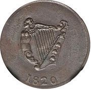½ Penny - Imitation Bust and Harp reverse image
