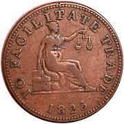 ½ Penny To Facilitate Trade, Canada, 1825 reverse image