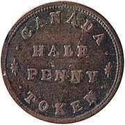 ½ Penny Canada - For public accommodation, Canada, 1830 reverse image