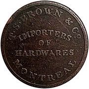 ½ Penny T.S. Brown and Co obverse image