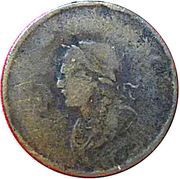 ½ Penny - George Ords Bust and Harp obverse image