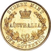 1 Sovereign - Victoria, Australia, 1857-1870 reverse image