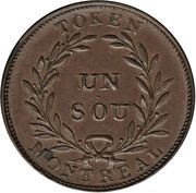 Sou Birmingham - 32 laurel leaves / 2 shamrocks, Canada, 1835-1838 reverse image