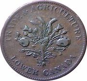 1 Sous Bank of Montreal - "Bank of Montréal" - "TOKEN" obverse image